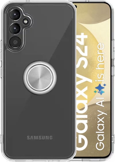 Armordrop Hoesje Met Ring Geschikt Voor Samsung S24 - Transparant Hoesje Met Ring