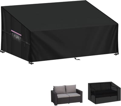 Famanu - Beschermhoes voor Tuinbank, 420D Oxford-Stof Hoes voor Tuinbank 2-3 Zits Tuinmeubelhoes, Lounge Sofa Afdekking Waterdichte Hoes voor Tuinmeubelen Sectionele Tuinbankhoes, 147x85x80/60cm
