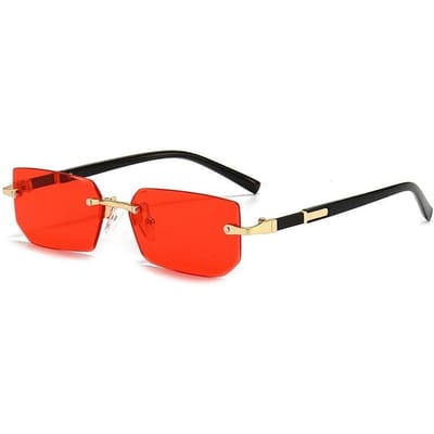 Lunettes de soleil sans monture Rectangle mode populaire femmes nuances lunettes de soleil femme été lunettes extérieures