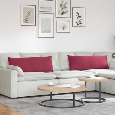 vidaXL - Zitkussens - 2 - pcs - Wijnrood - 120 - x - 40 - cm - Corduroy - stof