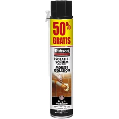 Rubson High Volume Purschuim 750ML + 50% GRATIS | PURSchuim Isolatie & Constructie | Purschuim Voor Binnen & Buiten Gebruik | Purschuim Can Inclusief Rietje