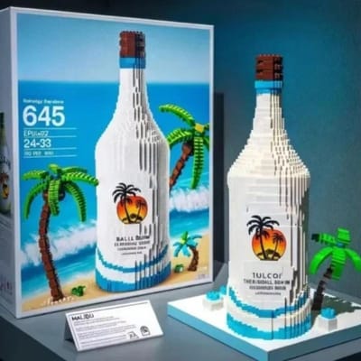 Bouwstenen whiskyfles geïmporteerde wijnfles decoratieset geavanceerd wijn cultureel baksteen speelgoed cadeau geef vrienden 2025 NIEUW NO BOX