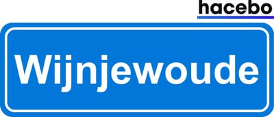 Hacebo - Plaatsnaam Sticker - 29x10 CM - Wijnjewoude sticker - Verkeersborden sticker - grappige cadeaus - Wijnjewoude