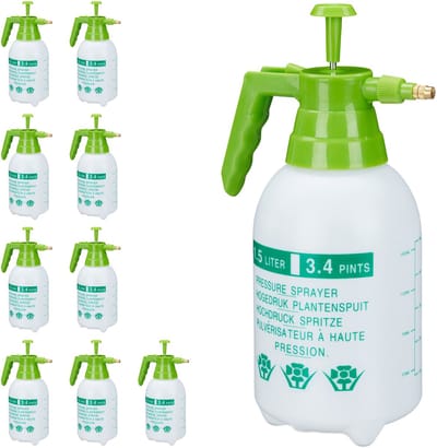 10x drukspuit 1,5 liter - hogedruk plantenspuit - druksproeier - plantensproeier