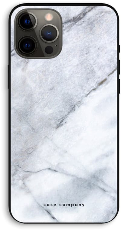 Case Company® - Hoesje geschikt voor iPhone 12 Pro Max hoesje - Witte marmer - Biologisch Afbreekbaar Telefoonhoesje - Bescherming alle Kanten en Schermrand