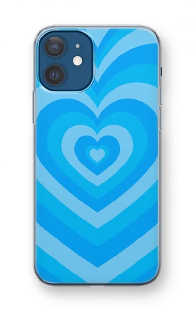 Case Company® - Hoesje geschikt voor iPhone 12 mini hoesje - Hart Blauw - Soft Cover Telefoonhoesje - Bescherming aan alle Kanten en Schermrand
