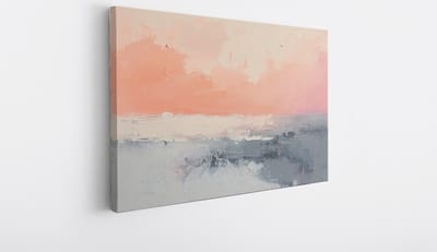 Saammp Canvas Schilderij - Kleurrijk landschap - Minimalistisch - Abstract - 40x30 - Foto op canvas - Wanddecoratie - Muurdecoratie Woonkamer - Kantoor Decoratie