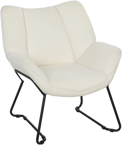 HOMCOM Accentstoel-Polyester, Origineel Schuim-73D x 71B x 81H cm-Wit
