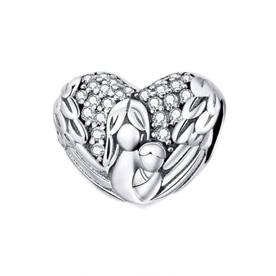 Moeder liefde hartje bedel | bedels voor armband | Mom love you bead | bedels beads cadeau | Zilverana | geschikt voor alle bekende merken | 925 zilver | moederdag