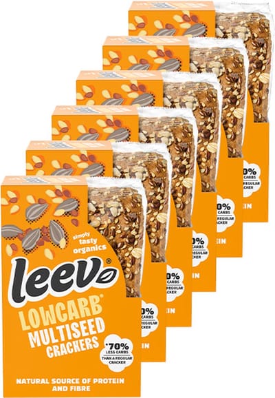 Leev® Bio | Low Carb Qrackers | Meerzaden | 6 stuks | 6 x 80g