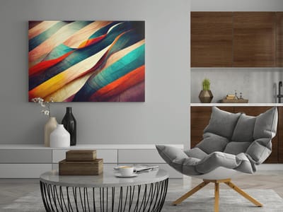 Canvas Schilderijen - Abstract Kleuren - Wanddecoratie - Interieur - Modern - 60x40x2 cm