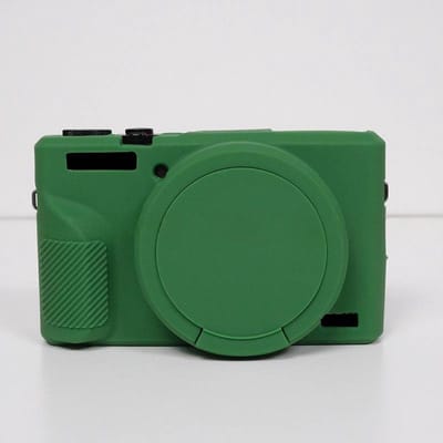 LISM-Geschikt voor Canon G7X Mark III, groente zachte siliconen camerahoes met afneembare lensdop, krasbestendig, Geschikt voor Canon G7X Mark III camera-accessoire - groente
