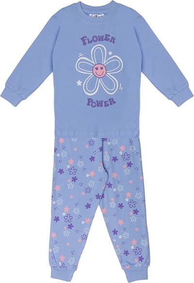 Fun2Wear - Pyjama Flower Power | Lavender Blue meisjes jongens - Katoen - Maat 62