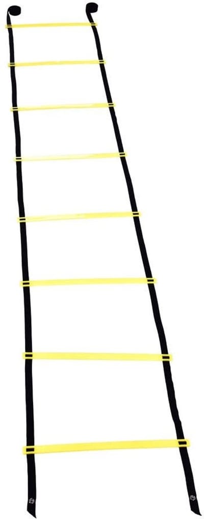 Dailygoods- Snelheidsladder 4m - Voetbal/Fitness Ladder - 8-traps Ontwerp - Versterkt Spieren - Nylon/PP Materiaal - Geel - Trainingsladder