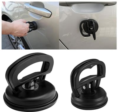 Dailygoods- Deukentrekker Auto - 2 Stuks - Kunsthars - Universeel - Zwart - 12cm/6cm - Krachtige Zuignap - Deukenverwijderaar