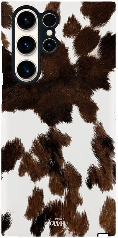 xoxo Wildhearts telefoonhoesje geschikt voor Samsung Galaxy S26 Ultra - Midnight Rodeo - Double Layer - Hard case met dubbele beschermlaag - Beschermhoes shockproof case - Hoesje met dierenprint - Stier - Bruin / Beige