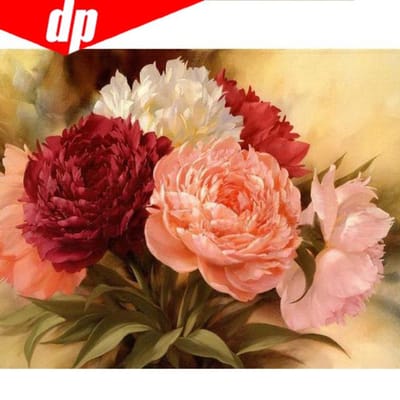 5D DIY diamant schilderij bloemen diamant kruissteek kristal ronde diamantsets 20X30 brown
