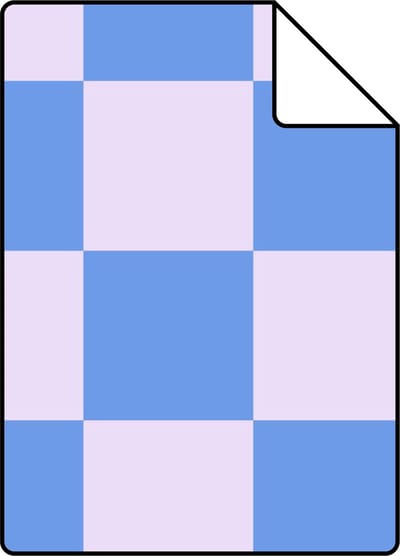 Proefstaal ESTAhome behang geblokt motief lila paars en pastelblauw - 26.5 x 21 cm - 130912-S