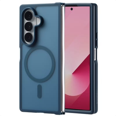 imoshion Hoesje - Geschikt voor Samsung Galaxy Z Fold 7 - Color Guard Backcover met Magnetische Ring - Donkerblauw