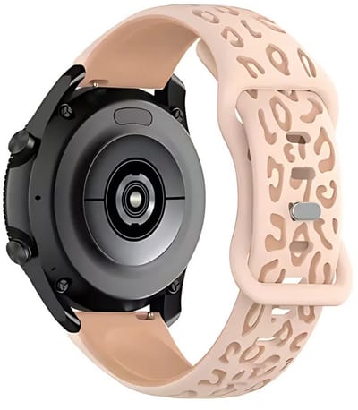 Innerlight® Smartwatchband 20mm Gegraveerde panterprint - Roze - Panterprint Smartwatchbandje - Panterprint Horlogebandje geschikt voor Samsung Galaxy Watch 7 / 6 / 5 / Pro / 4 / 3 / Active 2 - Polar Ignite / Unite – Huawei - Garmin