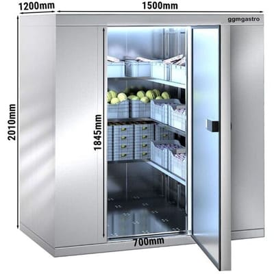 GGM Gastro Edelstahl Kühlzelle - 1500x1200mm - 2,6m³ Zilver