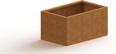 Cortenstaal plantenbak - Rechthoek - 80x50x30cm - Roestkleur - Met bodem - MySteel