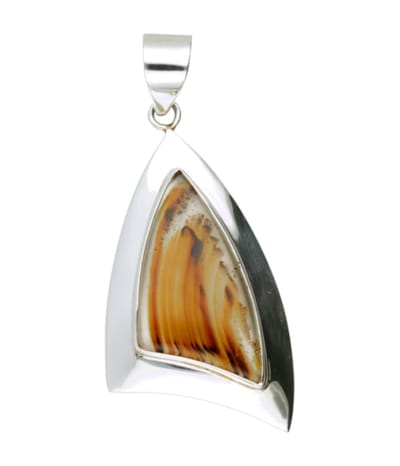 Zilveren Montana Agaat edelsteen vrije vorm XL kettinghanger