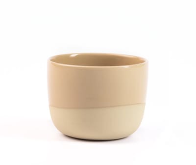 Late kop – 250ml - Half Glazed - Sand Yellow - Cappuccino kop - groot - Handgemaakt – Porselein – Koffiekopjes – Espressomachine - Barista Essentials