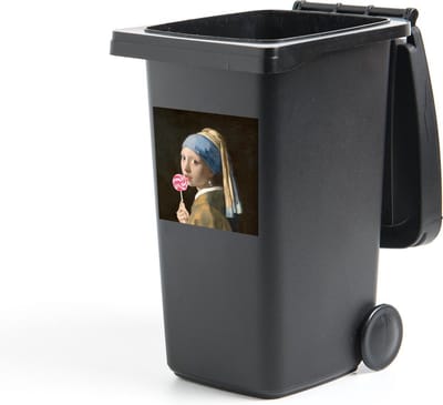 Container sticker Meisje met de parel - Vermeer - Snoep - 40x40 cm - Kliko sticker