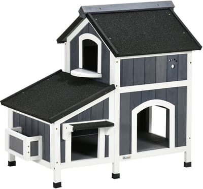 PawHut Katzenhaus mit Blumenkasten D30-670V00