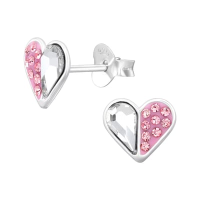 Oorbellen meisje hartje - liefde - roze - prinses - glitter
