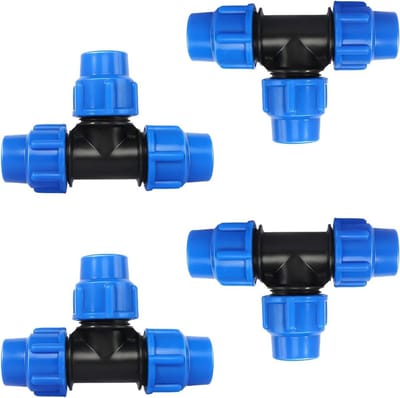 Waterleiding Koppelingen - T-stuk Plastic - Tuinberegening - Weerbestendig Ontwerp - 20 mm - Zwart