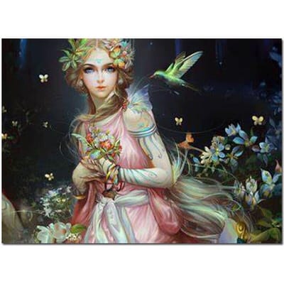 Diamant peinture strass point de croix fée forêt elfe diamant broderie 20X30CM gray