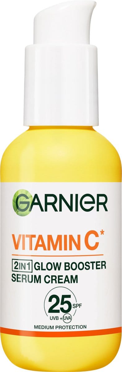 Garnier SkinActive - Glow Booster Serum Cream met Vitamine C* en SPF 25 - 2-in-1 serum & crème - Serum Vitamine C* - Hydrateert & Laat Stralen - 50ml