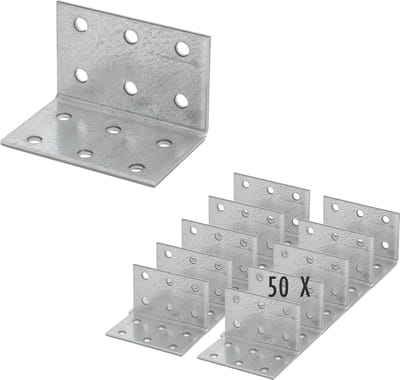 Perforated Sheet Corner - Verbindingshoek - Houtverbinding - Sendzimir Verzinkt - 40x40x60mm - Zilverkleurig
