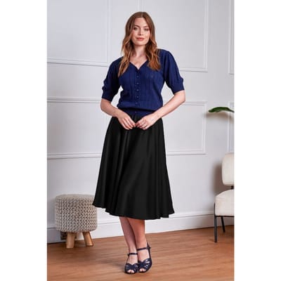 Banned - Rockabilly Midirok - Legacy circular panel skirt - XS tot 4XL - voor Vrouwen - zwart
