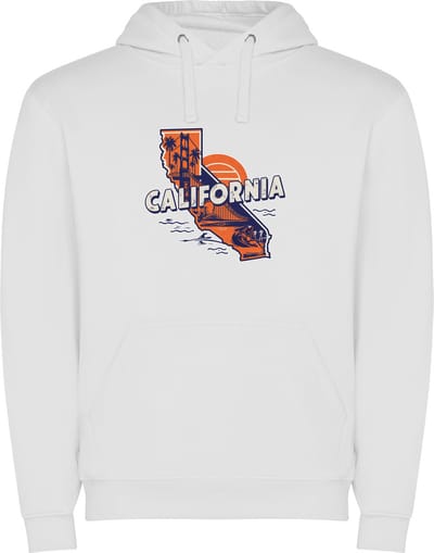 Witte Wanna have hoodie voor de echter Amerika / Verenigde Staten liefhebber, de Amerikaanse staat California Print Full Color Color merk Roly maat S
