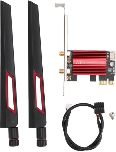 Allecto - 7260AC Pro WiFi-kaart - Dual Band - 1200 Mbps Draadloze Netwerkkaart - Geschikt voor Windows 7 8 10 11 - Inclusief 2 10dBi Antennes