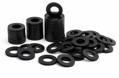 Dailygoods- Sluitringen 50 stuks - M6 - Rubber - Platte Carrosserieringen - Betrouwbaar - Hittebestendig - Nauwkeurige Schroefverbindingen - Onderlegschijven