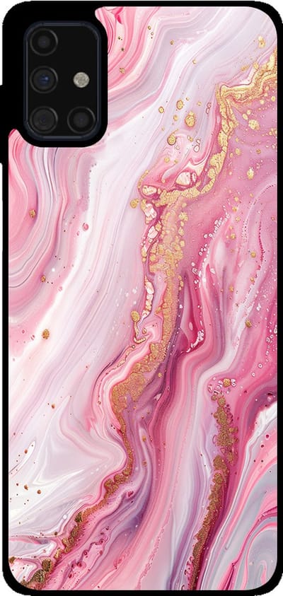 Smartphonica Telefoonhoesje Geschikt voor Samsung Galaxy M51 met marmer opdruk - TPU backcover case marble design - Roze geschikt voor Samsung Galaxy M51
