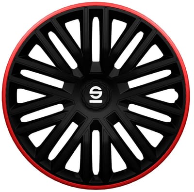 Sparco Wieldoppen Bergamo 15 inch Zwart Rood - 4 stuks