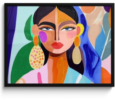 Poster in lijst - Fotolijst 70x50 cm - Posters - Portret - Vrouw - Modern - Posterlijst zwart - Decoratie - Wanddecoratie woonkamer - Muurdecoratie slaapkamer