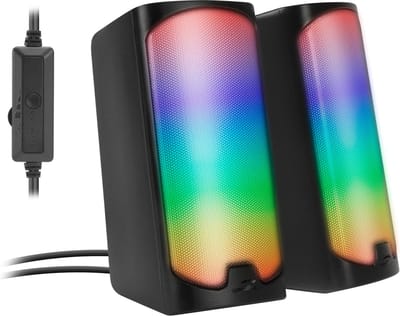 Speedlnk TONOS - RGB Gaming Stereo Speaker - Bluetooth / 3,5mm jack - Zwart
