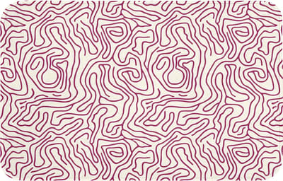 WC mat 80x50 cm - Antislip - Kronkelende lijn - Magenta - Crème - Toiletmat - Vloermat - Douchemat - Toilet tapijt - Toiletmatten