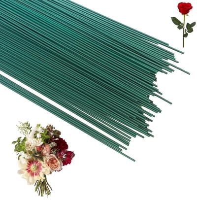 110x Groene Bloemendraad 30 cm - Stevige Bloemenstamdraad voor Knutselen en Boeketten