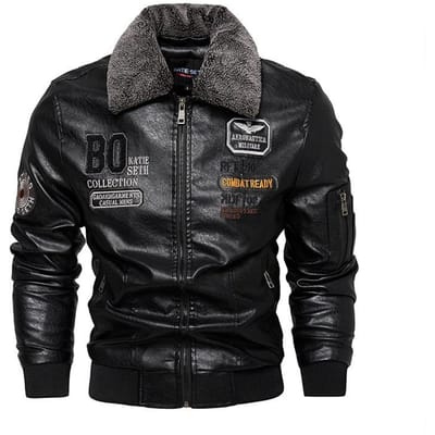 Winter Fleece Verdikte PU Lederen Jas Heren Trend Locomotief Heren Lederen Jas Jas 3XL gray