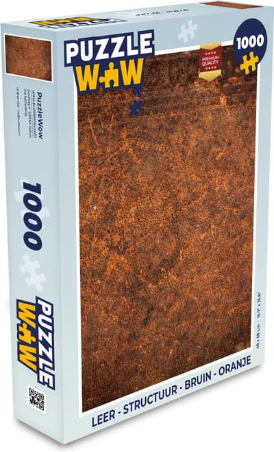 Puzzel Leer - Structuur - Bruin - Oranje - Legpuzzel - Puzzel 1000 stukjes volwassenen