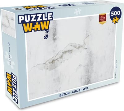 Puzzel Beton - Grijs - Wit - Legpuzzel - Puzzel 500 stukjes