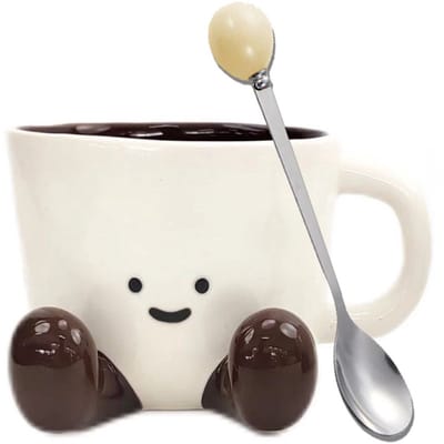 Ynkkvre - Koffiemokken, Leuke grappige mok voor vrouwen, 300 ml unieke keramische koffie- en theekopjes, kantoormok cadeau (chocolade)