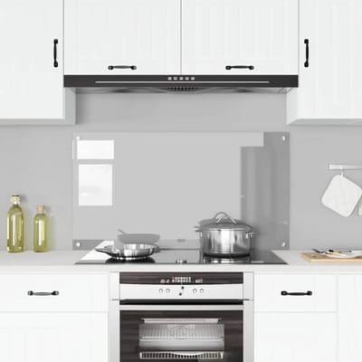 vidaXL - Keukenachterwand - Lichtgrijs - 110 - x - 60 - cm - gehard - glas